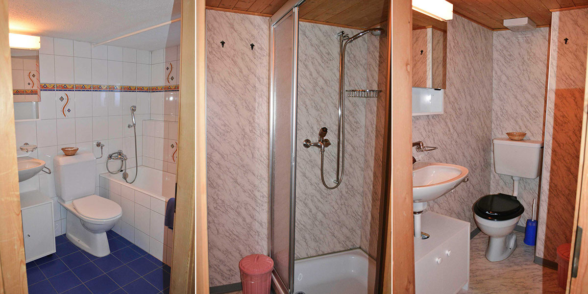 Bildbeschreibung: Toilette mit Bad, Dusche, WC