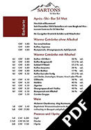 Bildbeschreibung: Titelseite der Barkarte Bar Sil Mot.