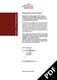 Bildbeschreibung: Titelseite der Speise- und Getränkekarte.