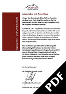 Bildbeschreibung: Titelseite der Tagesspeise- und Getränkekarte.